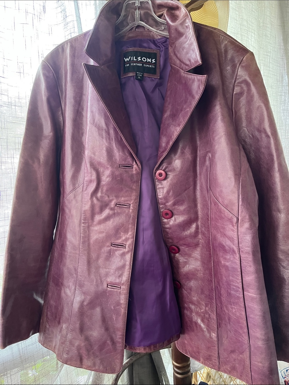 Wilson Purple Leather Jacket